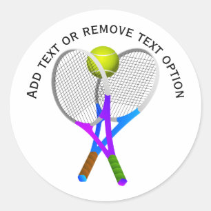Tennis Ball, Rackets Classic Round Sticker