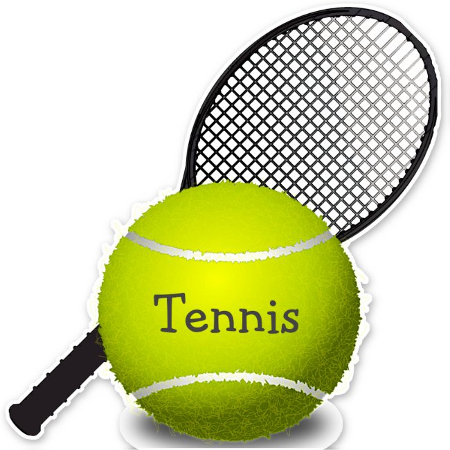 Tennis Ball Racquet Design Contour Sticker