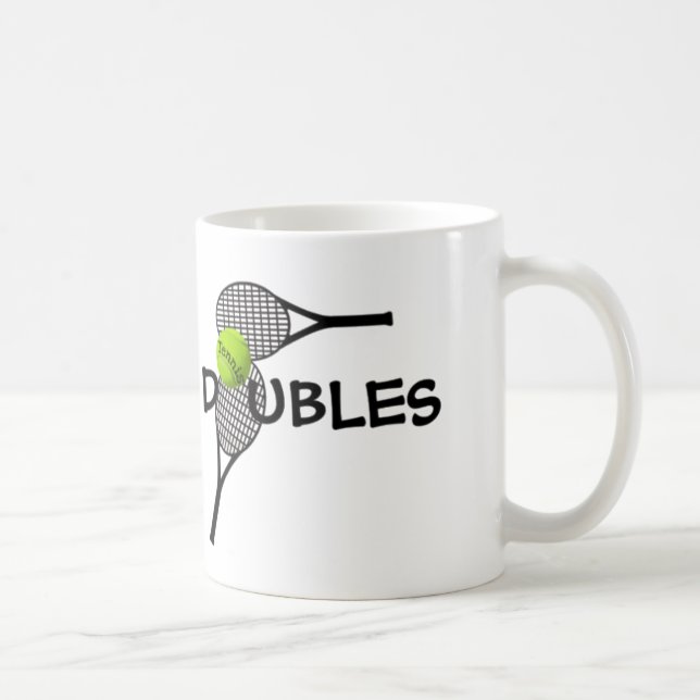 Tennis Ball Racquets Doubles Game Coffee Mug (Right)