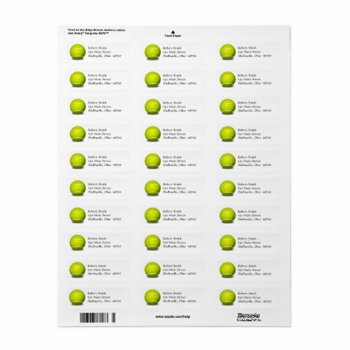Tennis Ball Return Address Labels Zazzle