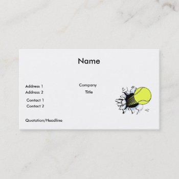 Tennis Ball Ripping Through Business Card by sports_shop at Zazzle