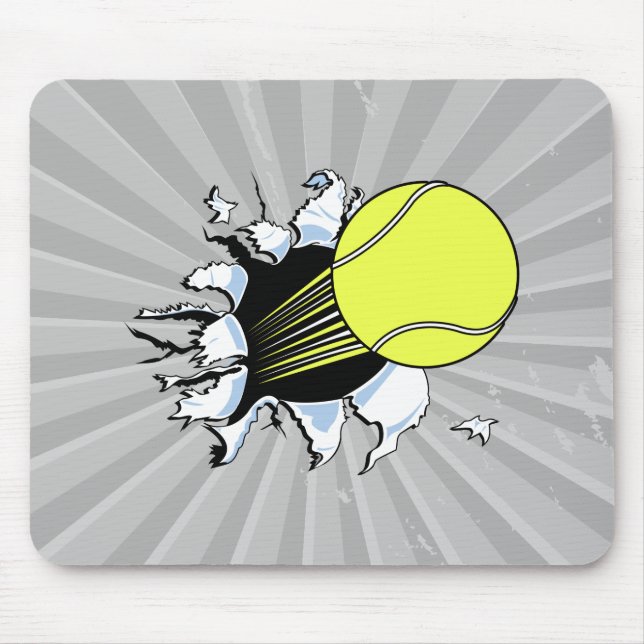 tennis ball ripping through mouse pad (Front)