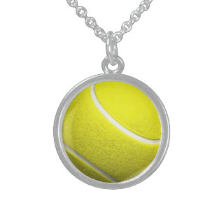 Tennis Ball Round Pendant Necklace