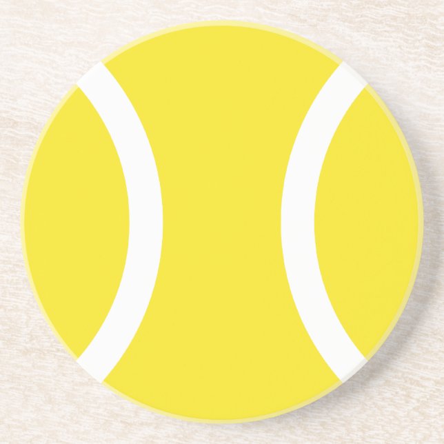 Tennis ball sandstone drink coaster (Front)