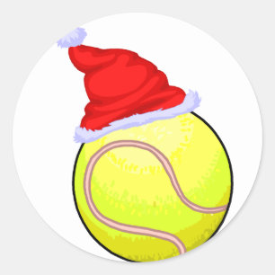 Tennis Ball (Santa Hat) Classic Round Sticker