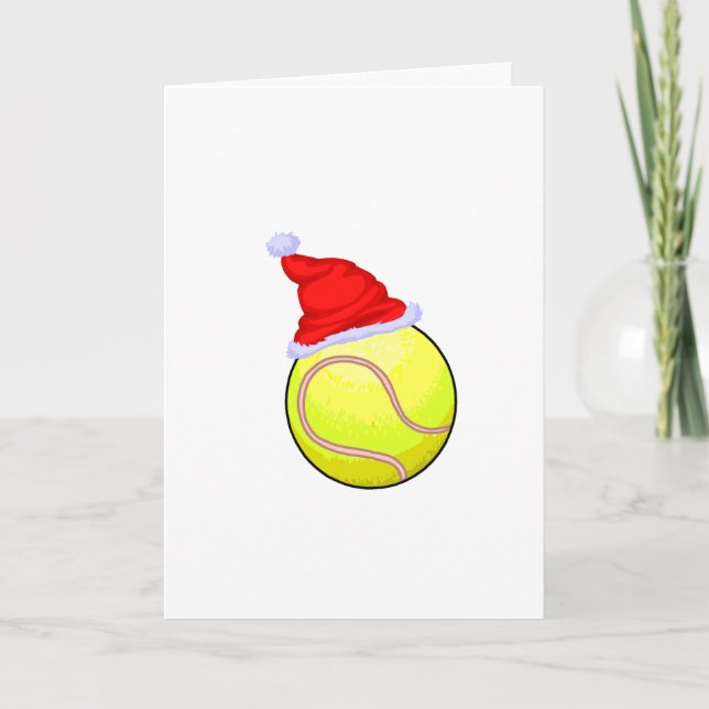 Tennis Ball (Santa Hat) Holiday Card (Front)