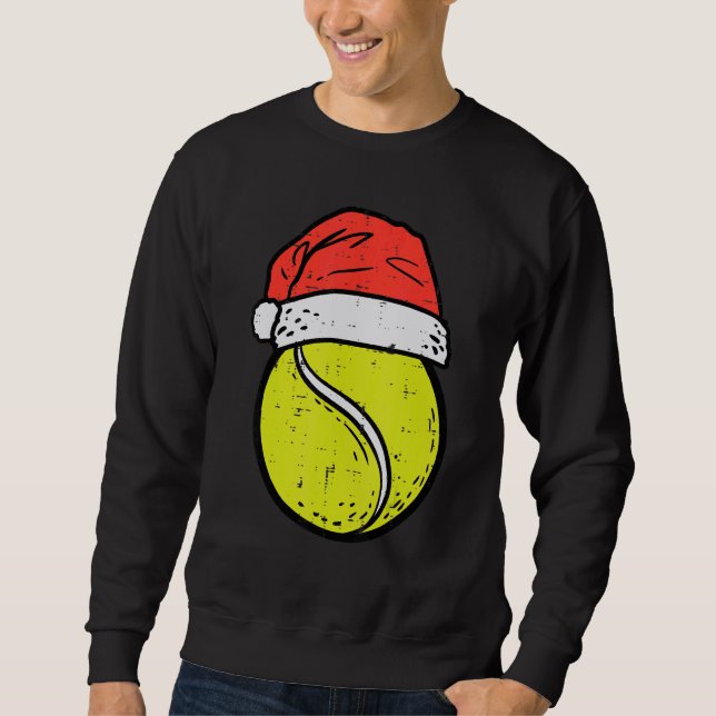Tennis Ball Santa Hat Sports Christmas Xmas Men Wo Sweatshirt (Front)