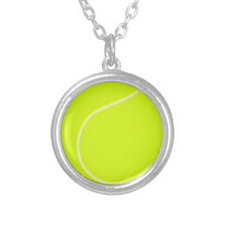 Tennis Ball Silver Plated Necklace