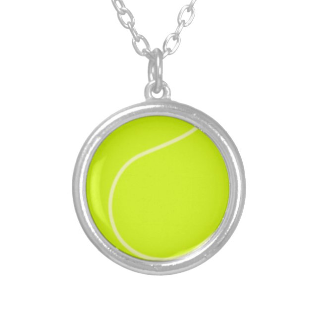 Tennis Ball Silver Plated Necklace (Front)