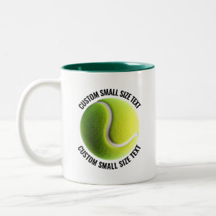 Tennis Ball & Small Text HUNTER GREEN 11oz Custom Two-Tone Coffee Mug