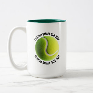 Tennis Ball & Small Text HUNTER GREEN 15oz Custom Two-Tone Coffee Mug