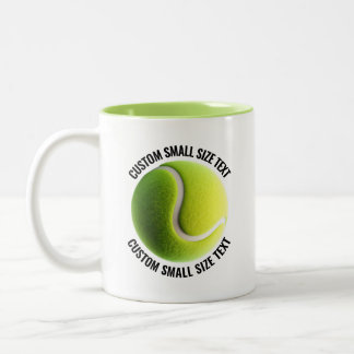 Tennis Ball & Small Text LIME GREEN 11oz Custom Two-Tone Coffee Mug
