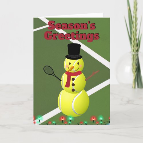 Tennis Ball Snowman and Christmas Holiday Card