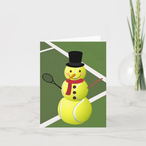 Tennis Ball Snowman and Christmas Holiday Card