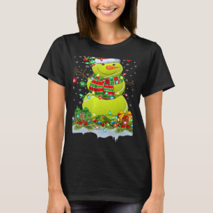 Tennis Ball Snowman Xmas Lights Tennis Christmas T-Shirt