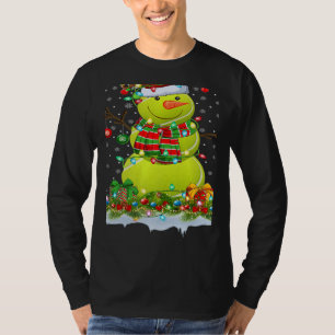 Tennis Ball Snowman Xmas Lights Tennis Christmas T-Shirt
