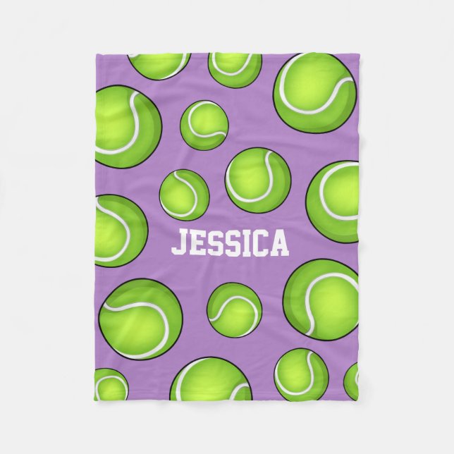 Tennis Ball Soft Purple Fleece Blanket (Front)
