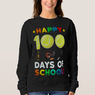Tennis Ball Sport I Kicked 100 Days of School Teac Sweatshirt