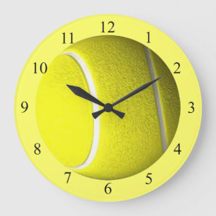 Tennis Ball Sport Wall Clock Black Numbers