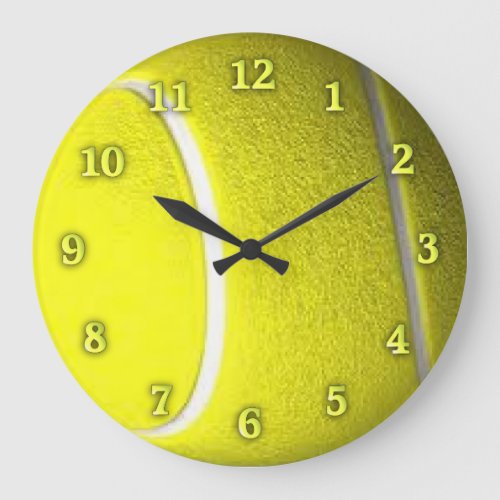Tennis Ball Sport Wall Clock Yellow Numbers