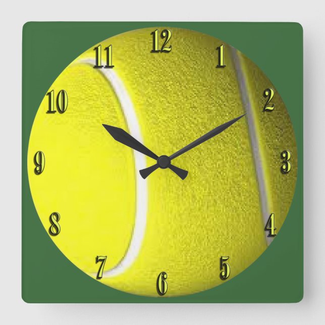 Tennis Ball Sport Yellow Wall Clock (Front)