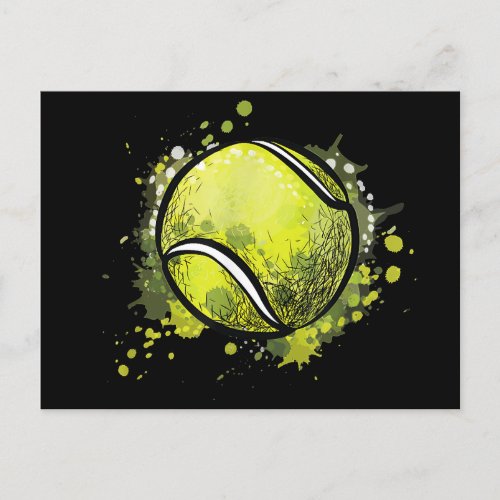 Tennis Ball Sports And Tennis Lover Christmas Invitation Postcard