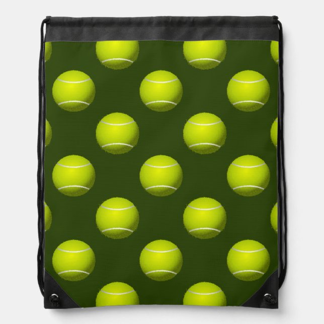 Tennis Ball Sports Drawstring Bag (Front)