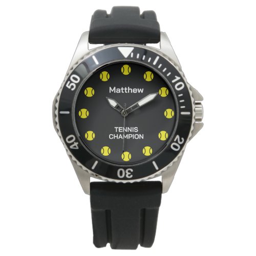 Tennis ball sports watch gift with custom name