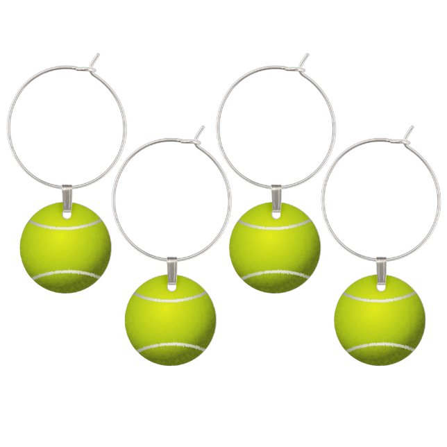 Tennis Ball Sports Wine Charm (Staggered)
