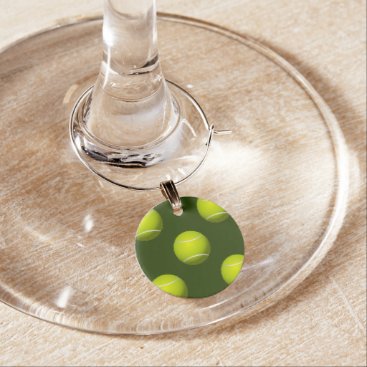 Tennis Ball Sports Wine Glass Charm