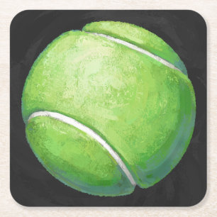 Tennis Ball Square Paper Coaster