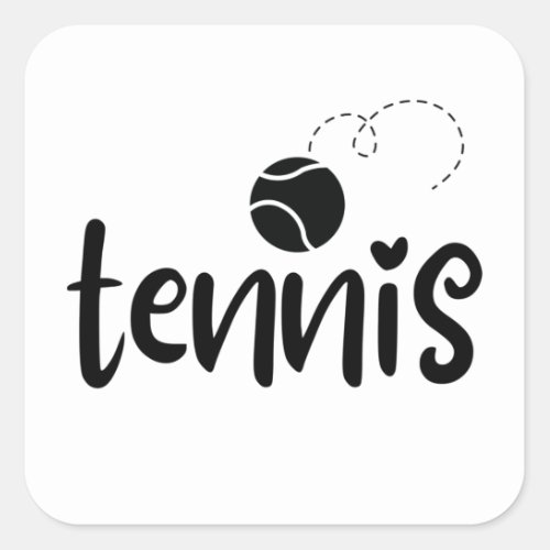 Tennis ball square sticker