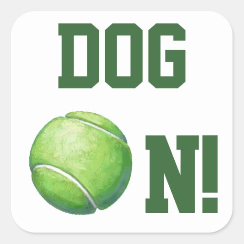 Tennis Ball Square Sticker