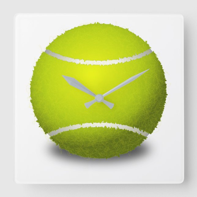 Tennis Ball Square Wall Clock (Front)