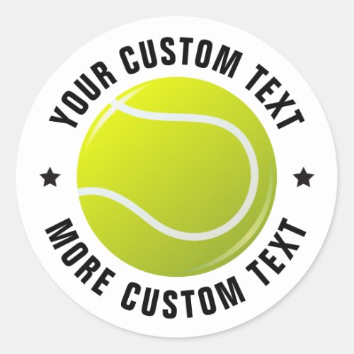 Tennis ball sticker with custom text