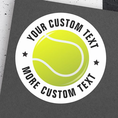 Tennis ball sticker with custom text