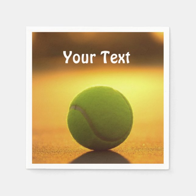 Tennis Ball Tennis Court Personalize Customize Napkins (Front)