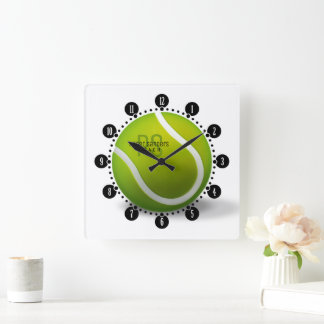 Tennis Ball | Time for Sports Square Wall Clock