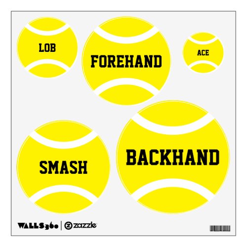 Tennis ball wall decals for sports themed room
