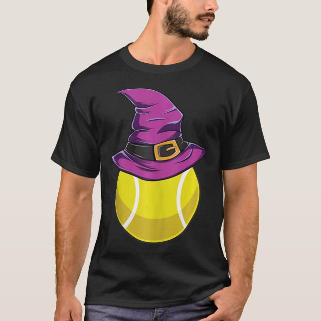 Tennis Ball Witch Hat - Funny Halloween Costume Sp T-Shirt (Front)