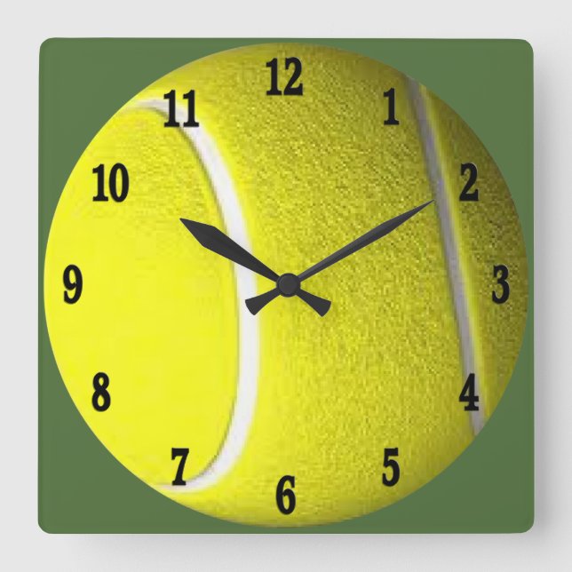 Tennis Ball with Black Numbers Sport Wall Clock (Front)