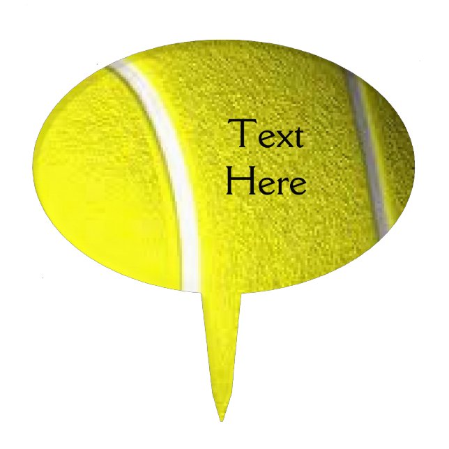 Tennis Ball with Black Tex Cake Topper (Front)