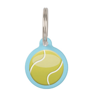 Tennis Ball With Custom Name And Number Pet ID Tag