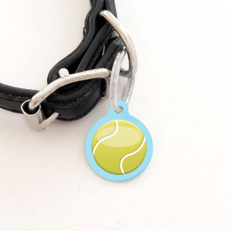Tennis Ball With Custom Name And Number Pet ID Tag
