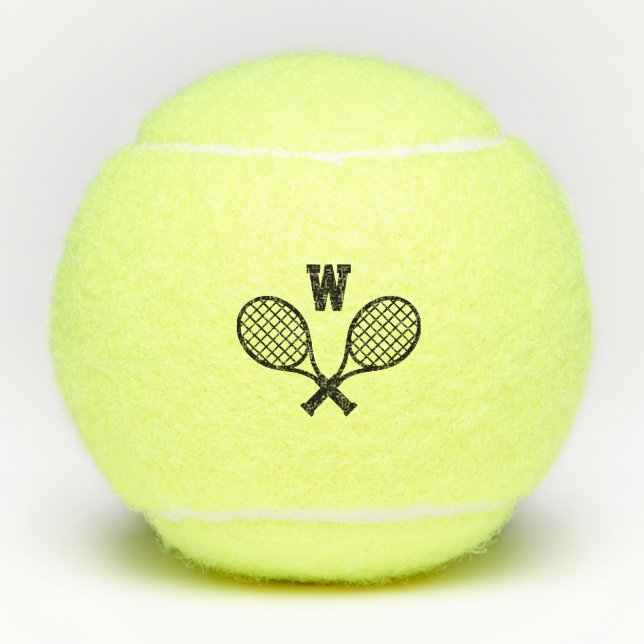 Tennis Ball with Initial and Rackets (Front)