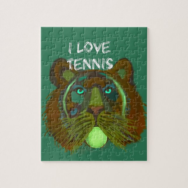 Tennis ball with lion jigsaw puzzle (Vertical)