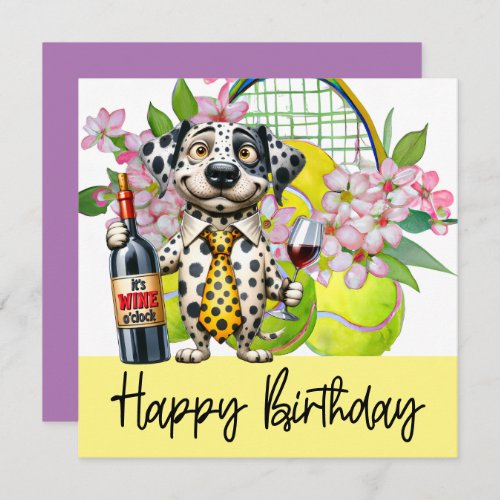 Tennis ball with lots of flower for birthday  card