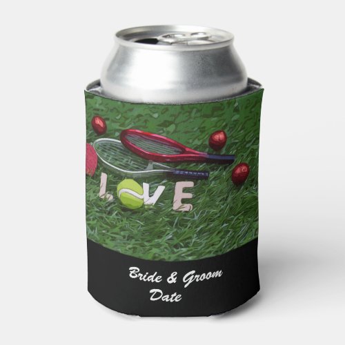 Tennis ball with LOVE for Player Wedding Party  Ca Can Cooler