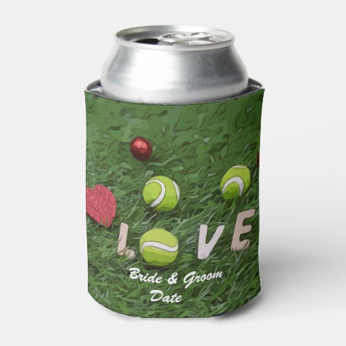 Tennis ball with LOVE for Player Wedding Party  Can Cooler