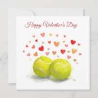 Tennis ball with  LOVE on blue court